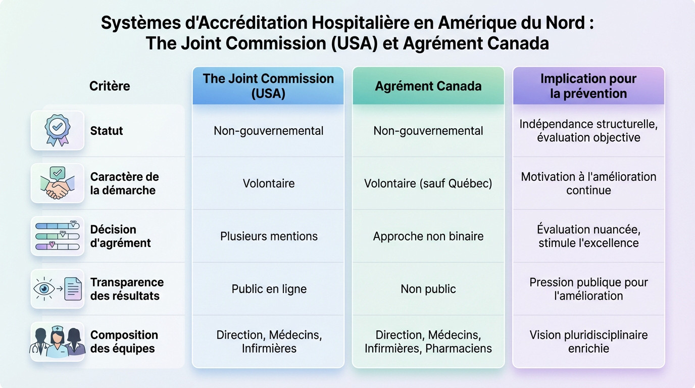 Comparaison des modèles d'accréditation hospitalière : The Joint Commission aux USA et Agrément Canada