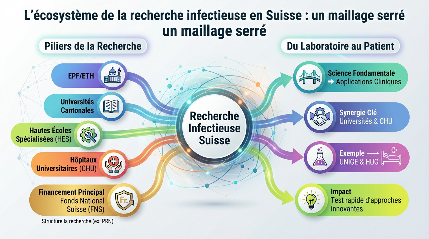 Laboratoire de recherche suisse illustrant la collaboration entre universités et hôpitaux